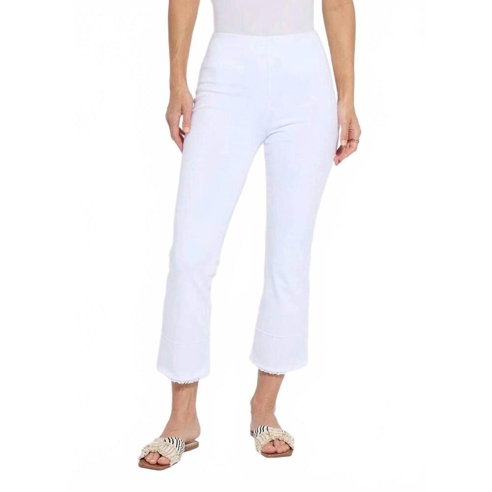NWT Lyssé | White‎ Dara Seamed Hem Crop Denim (25" Inseam) | Size XL